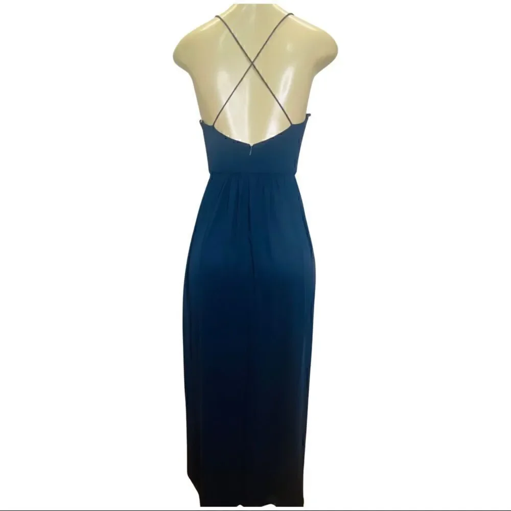 Dessy Collection Style 3019 Criss Cross Strap Backless Maxi Dress Size 2 NWOT - Picture 3 of 9